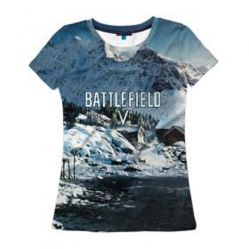 Женская футболка 3D с принтом BATTLEFIELD в городе Новоалтайск, 100% полиэфир ( синтетическое хлопкоподобное полотно) | прямой крой, круглый вырез горловины, длина до линии бедер | action | battlefield | battlefield 5 | battlefield v | dice | electronic arts | game | war | world war | война | вторая мировая | игры | солдат | солдаты | шутер