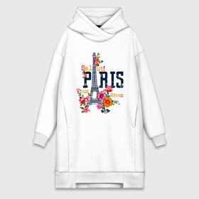 Платье-худи хлопок с принтом Salut PARIS в городе Новоалтайск,  |  | paris | башня | париж | салют | франция | французская | цветочки | цветы | эйфелева башня | эйфелевая башня