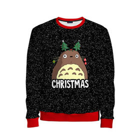 Детский свитшот 3D с принтом Totoro Christmas в городе Новоалтайск, 100% полиэстер | свободная посадка, прямой крой, мягкая тканевая резинка на рукавах и понизу свитшота | anime | christmas | moon | myneighbortotoro | night | totoro | xmas | аниме | канта | кодомо | котобус | кусакабэ | мэй | рождество | сусуватари | тацуо | тоторо | хаяомиядзаки | ясуко