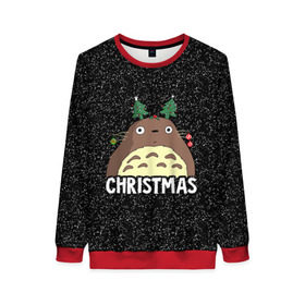 Женский свитшот 3D с принтом Totoro Christmas в городе Новоалтайск, 100% полиэстер с мягким внутренним слоем | круглый вырез горловины, мягкая резинка на манжетах и поясе, свободная посадка по фигуре | anime | christmas | moon | myneighbortotoro | night | totoro | xmas | аниме | канта | кодомо | котобус | кусакабэ | мэй | рождество | сусуватари | тацуо | тоторо | хаяомиядзаки | ясуко