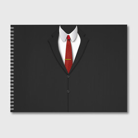 Альбом для рисования с принтом Костюм 47 в городе Новоалтайск, 100% бумага
 | матовая бумага, плотность 200 мг. | Тематика изображения на принте: agent47 | game | killer | агент47 | бесшумный