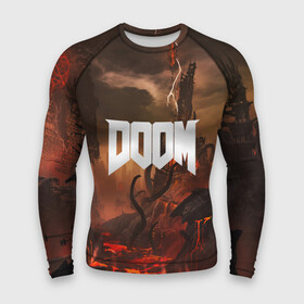 Мужской рашгард 3D с принтом DOOM в городе Новоалтайск,  |  | demon | devil | doom | doom vfr | evil | game | mars | red | демон | дум | игры | космос | красная планета | марс | пришельцы