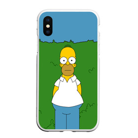 Чехол для iPhone XS Max матовый с принтом Гомер Симпсон в кустах в городе Новоалтайск, Силикон | Область печати: задняя сторона чехла, без боковых панелей | 2019 | 2х2 | simpsons | барт | гомер | для мамы | для сына | интересный | кусты | мардж | мультики | мультфильмы | мэгги | новый год | подарок | симпсон | симпсоны | текстура | уникальный