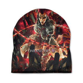 Шапка 3D с принтом DARKSIDERS 3 в городе Новоалтайск, 100% полиэстер | универсальный размер, печать по всей поверхности изделия | apocalypse | building | darksider 3 | destruction | fury | roots | slasher | strife | война | всадники апокалипсиса | голод | дарксайдерс | нефилимы | раздор | ярость