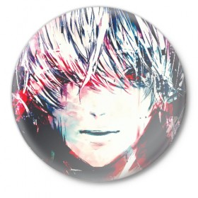 Значок с принтом Kaneki Ken Tokyo Ghoul в городе Новоалтайск,  металл | круглая форма, металлическая застежка в виде булавки | centipede | dragon | eyepatch | ken kaneki | one eyed king | the black reaper | tokyo ghoul | tokyo kushu | toukyou ghoul | toukyou kushu | кэн канэки | токийский гуль | токийский монстр