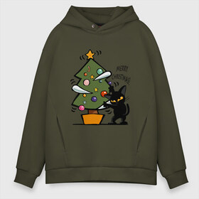 Мужское худи Oversize хлопок с принтом Merry Christmas в городе Новоалтайск, френч-терри — 70% хлопок, 30% полиэстер. Мягкий теплый начес внутри —100% хлопок | боковые карманы, эластичные манжеты и нижняя кромка, капюшон на магнитной кнопке | 2019 | дед мороз | дом | елка | желание | животные | зима | кабан | милый | мороз | настроение | новый год | пеппа | подарок | позитив | поросенок | праздник | радость | рождество | санта клаус | свинка