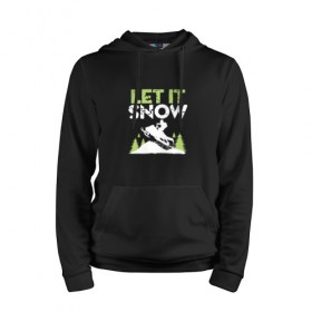 Мужская толстовка хлопок с принтом Let It Snow в городе Новоалтайск, френч-терри, мягкий теплый начес внутри (100% хлопок) | карман-кенгуру, эластичные манжеты и нижняя кромка, капюшон с подкладом и шнурком | Тематика изображения на принте: 2019 | дед мороз | дом | елка | желание | животные | зима | кабан | милый | мороз | настроение | новый год | пеппа | подарок | позитив | поросенок | праздник | радость | рождество | санта клаус | свинка