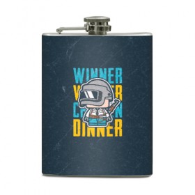 Фляга с принтом WINNER WINNER chicken dinner в городе Новоалтайск, металлический корпус | емкость 0,22 л, размер 125 х 94 мм. Виниловая наклейка запечатывается полностью | chicken | dinner | playerunknown’s battlegrounds | pochinki | pubg | rozhok | winner | батлграунд | игра | королевская битва | пабг | плеер | починки | пубг | сосновка | ункновн | шутер