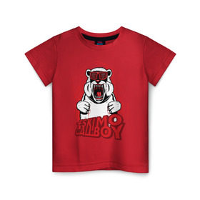 Детская футболка хлопок с принтом Eskimo Callboy - Polar Bear в городе Новоалтайск, 100% хлопок | круглый вырез горловины, полуприлегающий силуэт, длина до линии бедер | Тематика изображения на принте: eskimo callboy | merch | metal | polar bear | rock | мерч | металл | полярный медведь | пхк | рок | эскимо коллбой