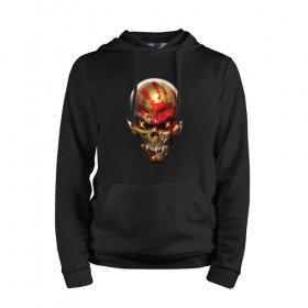 Мужская толстовка хлопок с принтом Five Finger Death Punch в городе Новоалтайск, френч-терри, мягкий теплый начес внутри (100% хлопок) | карман-кенгуру, эластичные манжеты и нижняя кромка, капюшон с подкладом и шнурком | 5fdp | ffdp | five finger death punch | got your six | groove metal | metal | rock | skull | грув метал | рок
