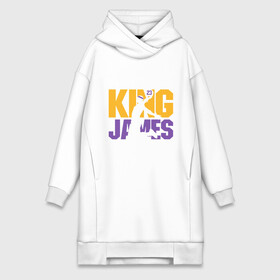 Платье-худи хлопок с принтом King James в городе Новоалтайск,  |  | cavaliers | cleveland | coach | james | king | lakers | lebron | los angeles | nba | player | slam dunk | sport | team | баскетбол | борода | джеймс | игрок | кавальерс | калиф | кливленд | король | леброн | лейкерс | лос анджелес | нба | слэм д