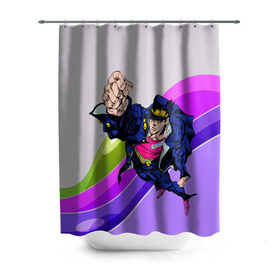 Штора 3D для ванной с принтом Jojo Jotaro в городе Новоалтайск, 100% полиэстер | плотность материала — 100 г/м2. Стандартный размер — 146 см х 180 см. По верхнему краю — пластиковые люверсы для креплений. В комплекте 10 пластиковых колец | adventure | anime | bizzare | jo jo | jojo | logo | manga | аниме | араки | ахегао | джо | джо джо | джоджо | жижа | жожа | жожо | йойо | лого | манга | мульт | мультфильм | отаку | сериал | символ | хирохико | юри | яой