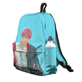 Рюкзак 3D с принтом BTS. Jungkook в городе Новоалтайск, 100% полиэстер | лямки с регулируемой длиной, сверху петелька, чтобы рюкзак можно было повесить на вешалку. Основное отделение закрывается на молнию, как и внешний карман. Внутри два дополнительных кармана, один из которых закрывается на молнию. По бокам два дополнительных кармашка | army | bangtan | beyond | boys | bts | j hope | jimin | jin | jungkook | k pop | rm | scene | suga | the | v | армия | арэма | бтс | ви | джей хоупа | сюги | чимина | чина | чонгука