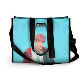 Сумка-шоппер 3D с принтом BTS. Jungkook в городе Новоалтайск, 100% полиэстер | застегивается на металлическую кнопку; внутренний карман застегивается на молнию. Стенки укреплены специальным мягким материалом, чтобы защитить содержимое от несильных ударов
 | army | bangtan | beyond | boys | bts | j hope | jimin | jin | jungkook | k pop | rm | scene | suga | the | v | армия | арэма | бтс | ви | джей хоупа | сюги | чимина | чина | чонгука