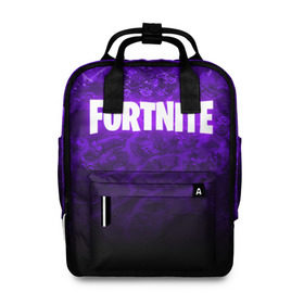 Женский рюкзак 3D с принтом FORTNITE в городе Новоалтайск, 100% полиэстер | лямки с регулируемой длиной, сверху ручки, чтобы рюкзак нести как сумку. Основное отделение закрывается на молнию, как и внешний карман. Внутри два дополнительных кармана, один из которых закрывается на молнию. По бокам два дополнительных кармашка, куда поместится маленькая бутылочка
 | Тематика изображения на принте: 2019 | armor | armour | cybersport | esport | fortnite | game | llama | logo | броня | игра | киберспорт | лама | симулятор строительства | строительство | фиолетовый | фирменные цвета | фортнайт