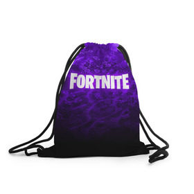 Рюкзак-мешок 3D с принтом FORTNITE в городе Новоалтайск, 100% полиэстер | плотность ткани — 200 г/м2, размер — 35 х 45 см; лямки — толстые шнурки, застежка на шнуровке, без карманов и подкладки | Тематика изображения на принте: 2019 | armor | armour | cybersport | esport | fortnite | game | llama | logo | броня | игра | киберспорт | лама | симулятор строительства | строительство | фиолетовый | фирменные цвета | фортнайт