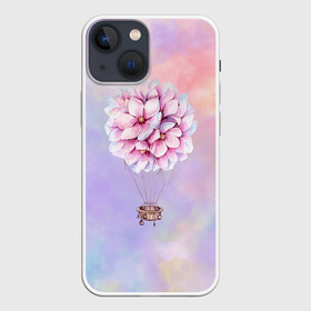 Чехол для iPhone 13 mini с принтом Нежный Воздушный Шар в городе Новоалтайск,  |  | акварель | гортензия | картина | краски | милый | пастель | розы | цветок | цветы