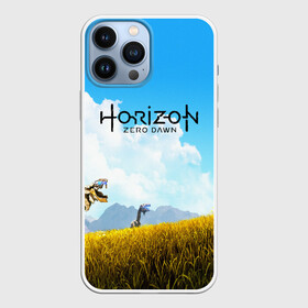 Чехол для iPhone 13 Pro Max с принтом Horizon Zero Dawn в городе Новоалтайск,  |  | Тематика изображения на принте: aloy | game | horizon zero dawn | hunter | machine | mecha | robot | snow | spear | the frozen wilds | weapon | игры | постапокалипсис | роботы | фентези | элой