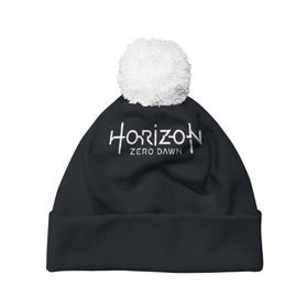 Шапка 3D c помпоном с принтом HORIZON ZERO DAWN в городе Новоалтайск, 100% полиэстер | универсальный размер, печать по всей поверхности изделия | aloy | game | horizon zero dawn | hunter | machine | mecha | robot | snow | spear | the frozen wilds | weapon | игры | постапокалипсис | роботы | фентези | элой