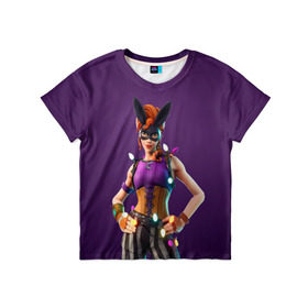 Детская футболка 3D с принтом Fortnite. Bunnymoon в городе Новоалтайск, 100% гипоаллергенный полиэфир | прямой крой, круглый вырез горловины, длина до линии бедер, чуть спущенное плечо, ткань немного тянется | Тематика изображения на принте: 