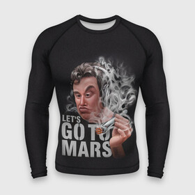 Мужской рашгард 3D с принтом Илон Маск в городе Новоалтайск,  |  | comic art | elon musk | lets go to mars | арт | голова | дым | илон маск | косяк | минимализм | надпись