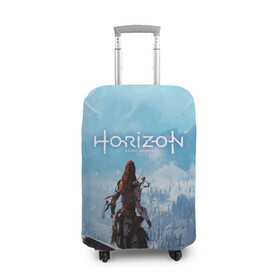 Чехол для чемодана 3D с принтом HORIZON ZERO DAWN в городе Новоалтайск, 86% полиэфир, 14% спандекс | двустороннее нанесение принта, прорези для ручек и колес | aloy | game | horizon zero dawn | hunter | machine | mecha | robot | snow | spear | the frozen wilds | weapon | игры | постапокалипсис | роботы | фентези | элой