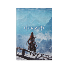 Обложка для паспорта матовая кожа с принтом HORIZON ZERO DAWN в городе Новоалтайск, натуральная матовая кожа | размер 19,3 х 13,7 см; прозрачные пластиковые крепления | aloy | game | horizon zero dawn | hunter | machine | mecha | robot | snow | spear | the frozen wilds | weapon | игры | постапокалипсис | роботы | фентези | элой