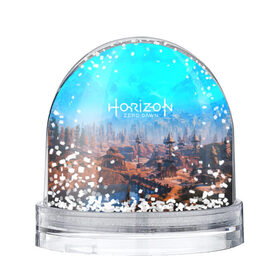 Снежный шар с принтом HORIZON ZERO DAWN в городе Новоалтайск, Пластик | Изображение внутри шара печатается на глянцевой фотобумаге с двух сторон | aloy | game | horizon zero dawn | hunter | machine | mecha | robot | snow | spear | the frozen wilds | weapon | игры | постапокалипсис | роботы | фентези | элой