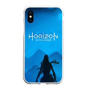 Чехол для iPhone XS Max матовый с принтом HORIZON ZERO DAWN в городе Новоалтайск, Силикон | Область печати: задняя сторона чехла, без боковых панелей | aloy | game | horizon zero dawn | hunter | machine | mecha | robot | snow | spear | the frozen wilds | weapon | игры | постапокалипсис | роботы | фентези | элой