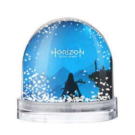 Снежный шар с принтом HORIZON ZERO DAWN в городе Новоалтайск, Пластик | Изображение внутри шара печатается на глянцевой фотобумаге с двух сторон | aloy | game | horizon zero dawn | hunter | machine | mecha | robot | snow | spear | the frozen wilds | weapon | игры | постапокалипсис | роботы | фентези | элой