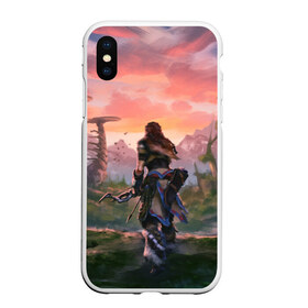 Чехол для iPhone XS Max матовый с принтом Aloy HZD в городе Новоалтайск, Силикон | Область печати: задняя сторона чехла, без боковых панелей | aloy | game | horizon zero dawn | hunter | machine | mecha | robot | snow | spear | the frozen wilds | weapon | игры | постапокалипсис | роботы | фентези | элой