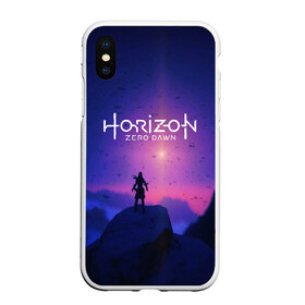 Чехол для iPhone XS Max матовый с принтом HORIZON ZERO DAWN в городе Новоалтайск, Силикон | Область печати: задняя сторона чехла, без боковых панелей | aloy | game | horizon zero dawn | hunter | machine | mecha | robot | snow | spear | the frozen wilds | weapon | игры | постапокалипсис | роботы | фентези | элой