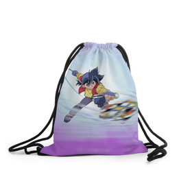 Рюкзак-мешок 3D с принтом beyblade burst в городе Новоалтайск, 100% полиэстер | плотность ткани — 200 г/м2, размер — 35 х 45 см; лямки — толстые шнурки, застежка на шнуровке, без карманов и подкладки | бейблейд | бейблейд берст