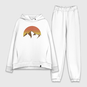 Женский костюм хлопок Oversize с принтом Вершины гор и осеннее солнце в городе Новоалтайск,  |  | вершины | горы | дизайн | красота | осень | пейзаж | природа | снег | солнце | стиль