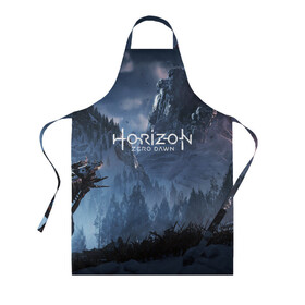 Фартук 3D с принтом HORIZON ZERO DAWN в городе Новоалтайск, 100% полиэстер | общий размер — 65 х 85 см, ширина нагрудника — 26 см, горловина — 53 см, длина завязок — 54 см, общий обхват в поясе — 173 см. Принт на завязках и на горловине наносится с двух сторон, на основной части фартука — только с внешней стороны | aloy | game | horizon zero dawn | hunter | machine | mecha | robot | snow | spear | the frozen wilds | weapon | игры | постапокалипсис | роботы | фентези | элой