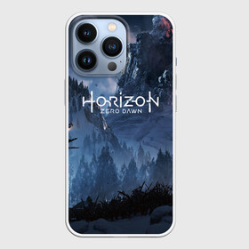 Чехол для iPhone 13 Pro с принтом HORIZON ZERO DAWN в городе Новоалтайск,  |  | Тематика изображения на принте: aloy | game | horizon zero dawn | hunter | machine | mecha | robot | snow | spear | the frozen wilds | weapon | игры | постапокалипсис | роботы | фентези | элой