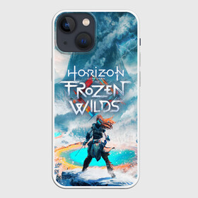 Чехол для iPhone 13 mini с принтом HORIZON ZERO DAWN в городе Новоалтайск,  |  | aloy | game | horizon zero dawn | hunter | machine | mecha | robot | snow | spear | the frozen wilds | weapon | игры | постапокалипсис | роботы | фентези | элой