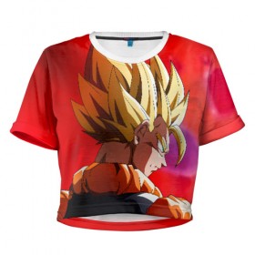 Женская футболка 3D укороченная с принтом Dragon Ball в городе Новоалтайск, 100% полиэстер | круглая горловина, длина футболки до линии талии, рукава с отворотами | akira | ball | dragon | goku | kakarotto | manga | son | toriyama | акира | болл | гоку | драгон | драгонболл | дракона | жемчуг | манга | сон | торияма