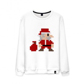 Мужской свитшот хлопок с принтом Pixel Santa в городе Новоалтайск, 100% хлопок |  | 8 bit | 8 бит | 8bit | geek | oldschool | pixel | santa | santa claus | дед мороз | игра | олдскул | пиксель | пиксельный | санта | санта клаус