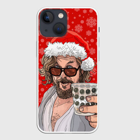 Чехол для iPhone 13 mini с принтом Лебовски Санта в городе Новоалтайск,  |  | Тематика изображения на принте: balls | big lebowski | bowling | film | happy christmas | movie | santa claus | skittles | большой лебовски | боулинг | дед мороз | кегли | кино | колпак | красная шапка | новый год | праздник | рождество | с новым годом | санта клаус