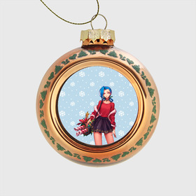 Стеклянный ёлочный шар с принтом New Year Jinx в городе Новоалтайск, Стекло | Диаметр: 80 мм | christmas | game | jinx | legends | legue | legueoflegends | lol | snow | snowflakes | xmas | безбашенная | джинкс | игра | легенд | лига | лигалегенд | лол | рождество | стрелок | хулиганка