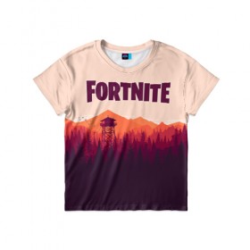 Детская футболка 3D с принтом Fortnite в городе Новоалтайск, 100% гипоаллергенный полиэфир | прямой крой, круглый вырез горловины, длина до линии бедер, чуть спущенное плечо, ткань немного тянется | Тематика изображения на принте: 