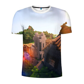 Мужская футболка 3D спортивная с принтом Minecraft в городе Новоалтайск, 100% полиэстер с улучшенными характеристиками | приталенный силуэт, круглая горловина, широкие плечи, сужается к линии бедра | blade | blocks | creeper | cubes | game | ken | minecraft | mobs | sword | игры | крипер | майн крафт | майнкрафт | моб