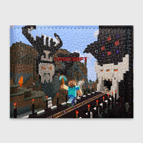 Обложка для студенческого билета с принтом Minecraft в городе Новоалтайск, натуральная кожа | Размер: 11*8 см; Печать на всей внешней стороне | blade | blocks | creeper | cubes | game | ken | minecraft | mobs | sword | игры | крипер | майн крафт | майнкрафт | моб