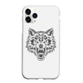 Чехол для iPhone 11 Pro матовый с принтом Свирепый волк в городе Новоалтайск, Силикон |  | волк | опасное лицо | свирепость | свирепый | суровый взгляд | хищная рожа | хищник