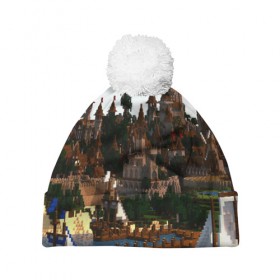 Шапка 3D c помпоном с принтом Minecraft в городе Новоалтайск, 100% полиэстер | универсальный размер, печать по всей поверхности изделия | blade | blocks | creeper | cubes | game | ken | minecraft | mobs | sword | игры | крипер | майн крафт | майнкрафт | моб