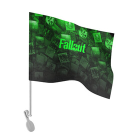 Флаг для автомобиля с принтом FALLOUT в городе Новоалтайск, 100% полиэстер | Размер: 30*21 см | 101 | 111 | 13 | 76 | atom cats | bethesda | brotherhood of steel | fallout | nuka cola | outcast | tunnel snakes | vault | war | братство стали | бункер | война | убежище | фолаут | фоллаут | ядеркола