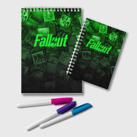 Блокнот с принтом FALLOUT в городе Новоалтайск, 100% бумага | 48 листов, плотность листов — 60 г/м2, плотность картонной обложки — 250 г/м2. Листы скреплены удобной пружинной спиралью. Цвет линий — светло-серый
 | Тематика изображения на принте: 101 | 111 | 13 | 76 | atom cats | bethesda | brotherhood of steel | fallout | nuka cola | outcast | tunnel snakes | vault | war | братство стали | бункер | война | убежище | фолаут | фоллаут | ядеркола