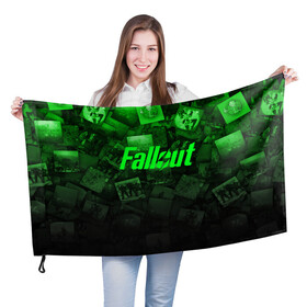 Флаг 3D с принтом FALLOUT в городе Новоалтайск, 100% полиэстер | плотность ткани — 95 г/м2, размер — 67 х 109 см. Принт наносится с одной стороны | 101 | 111 | 13 | 76 | atom cats | bethesda | brotherhood of steel | fallout | nuka cola | outcast | tunnel snakes | vault | war | братство стали | бункер | война | убежище | фолаут | фоллаут | ядеркола