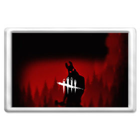 Магнит 45*70 с принтом Dead by Daylight в городе Новоалтайск, Пластик | Размер: 78*52 мм; Размер печати: 70*45 | Тематика изображения на принте: dead by daylight | game | hillbilly | maniacs | trapper | wraith | деревенщина | игра | мертвые днем | охотник | призрак